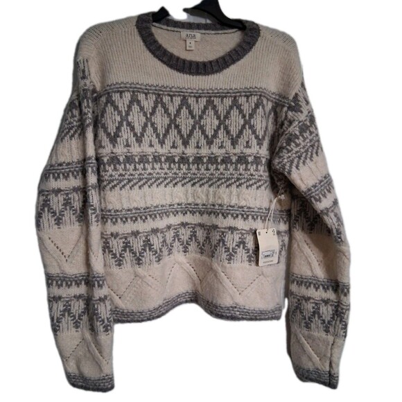 NWT Women's a.n.a. Cream & Gray Sweater Size M - Picture 1 of 8
